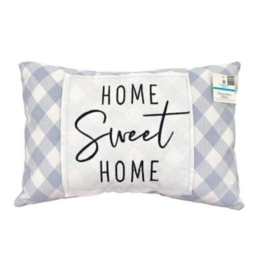 Home Sweet Home Plaid Decorative Throw Pillow